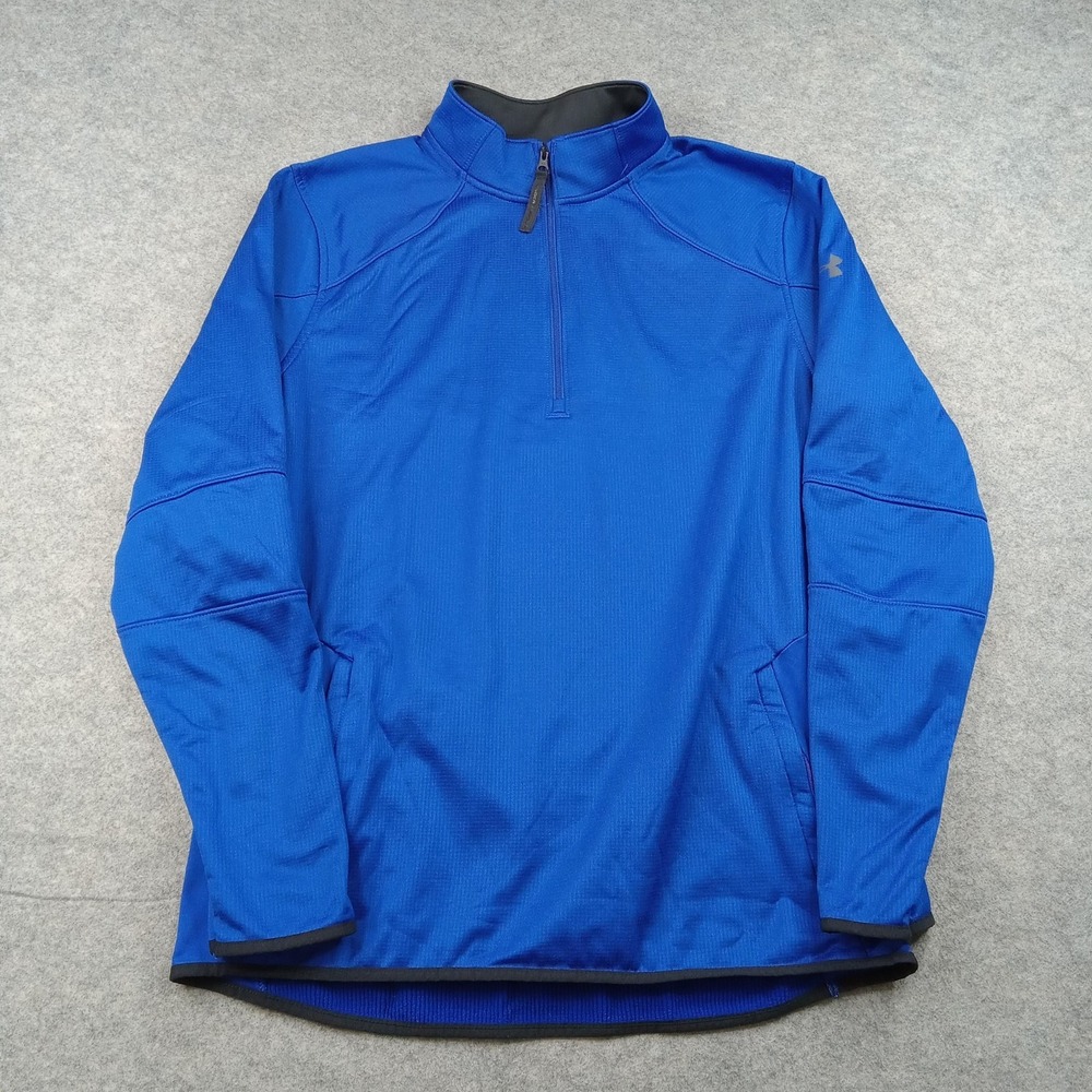 Under Armour Pullover Mens Large Blue ColdGear Reactor 1/4 Zip‎ Top 1350978